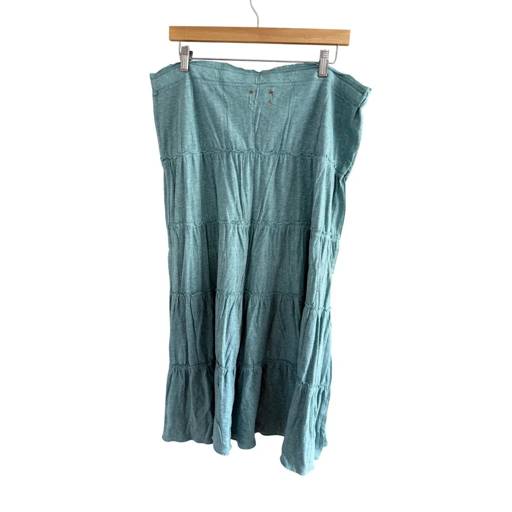 NWT American Eagle Tiered Maxi Skirt Size XL Teal Cotton Boho